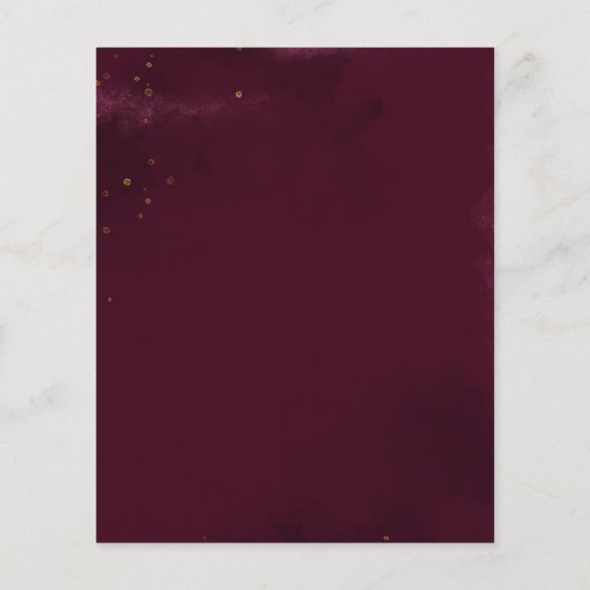 予算紅葉花バーガンディ結婚式の招待 (裏面)