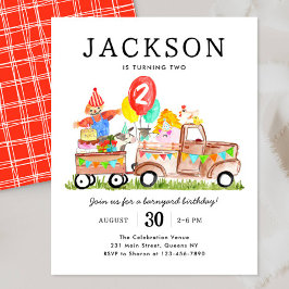 予算納屋周囲の庭動物トラックキッズファーム誕生日