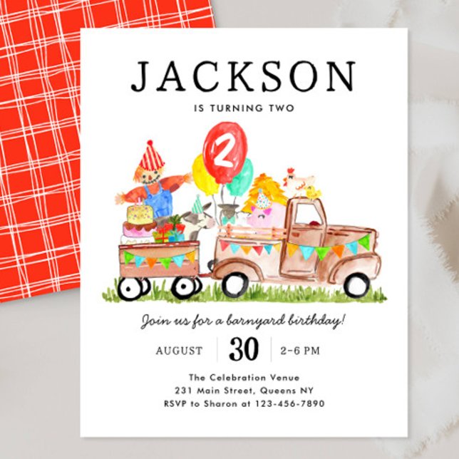 予算納屋周囲の庭動物トラックキッズファーム誕生日 (クリエイターアップロード済み)