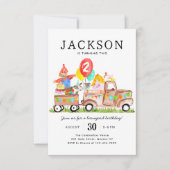 予算納屋周囲の庭動物トラックキッズファーム誕生日 ノートカード (正面)