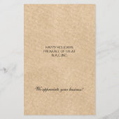 予算紙クリスマスツリービジネスホリデーカード (裏面)