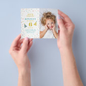 予算紙散水子供の誕生日招待状 チラシ (手)