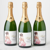 予算素晴らしに関す結婚るガウンブライダルシャワー スパークリングワインラベル (ボトル)