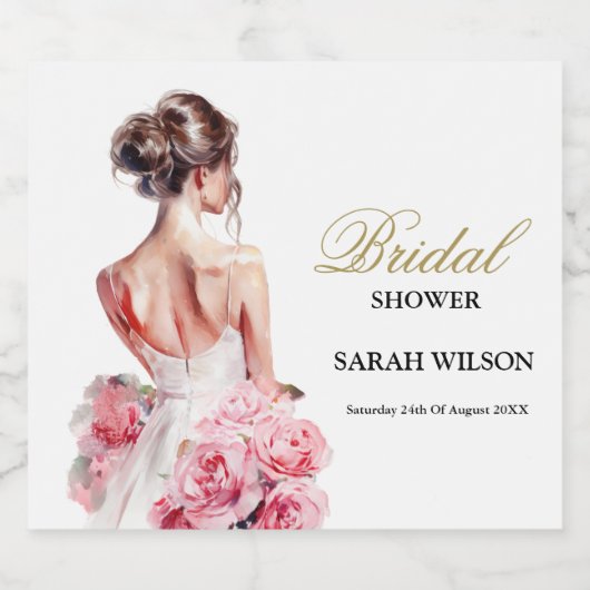 予算素晴らしに関す結婚るガウンブライダルシャワー スパークリングワインラベル (シングルラベル)