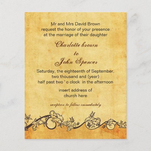 予算素朴いかり航海の結婚式招待状 (裏面)