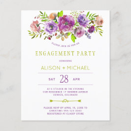 予算素朴なフローラ婚約パーティ招待