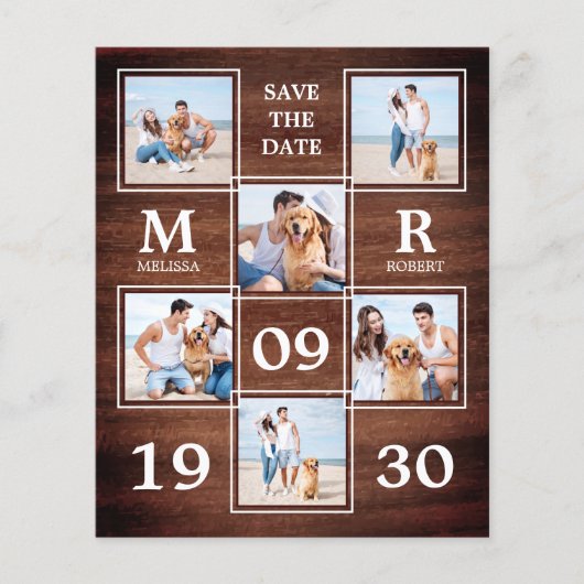 予算素朴の写真結婚コラージュ日付の保存 (正面)