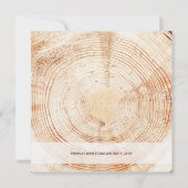 予算素朴の木材結婚カットスライスのカスタマイズ可能 招待状 (裏面)