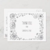 予算素朴の結婚サンキューカード ポストカード (正面/裏面)