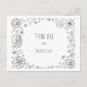 予算素朴の結婚サンキューカード ポストカード (正面)