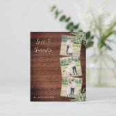 予算素朴の結婚3枚の写真サンキューカード (スタンド正面)