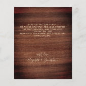 予算素朴の結婚3枚の写真サンキューカード (裏面)