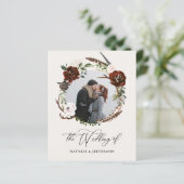 予算素朴の葉結婚式招待状 (スタンド正面)