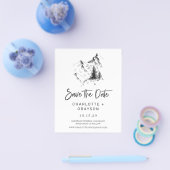 予算素朴ウィルダネス日付の保存招待状 チラシ (シングル)