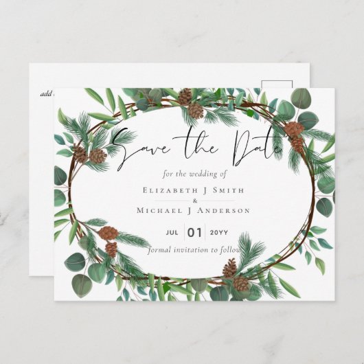 予算素朴ウッドランドの緑の日を保存 ポストカード (正面/裏面)