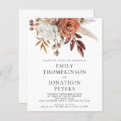 予算素朴テラコッタフローラQRコー結婚ド (正面/裏面)