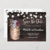 予算素朴バレルフローラ保存日付、国 案内ポストカード (正面/裏面)