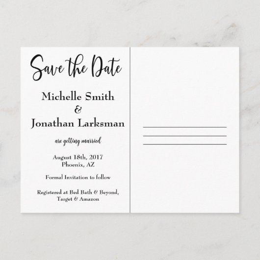 予算素朴バレルフローラ保存日付、国 案内ポストカード (裏面)