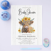 予算素朴フローラカウブライダルシャワー招待 チラシ (シングル)