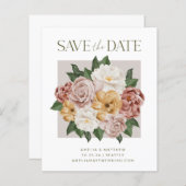 予算素朴フローラブーケエレガント日付の保存 (正面/裏面)