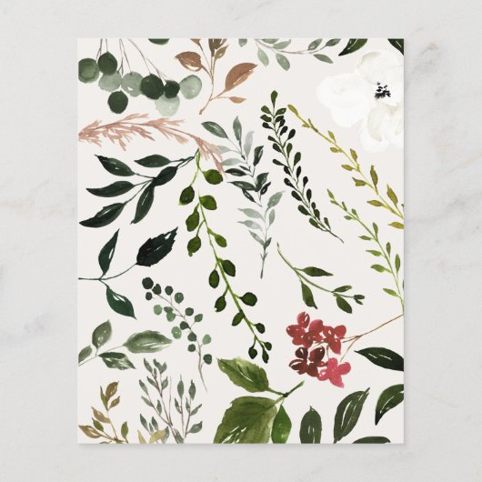 予算素朴フローラstag〔雄ジカの〕枝角結婚式の招待 (裏面)