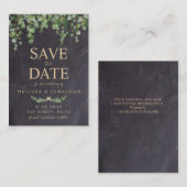 予算素朴ユーカリの日付の保存 ノートカード (正面/裏面)