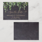 予算素朴ユーカリ結婚式の日付を保存しない ノートカード (正面/裏面)