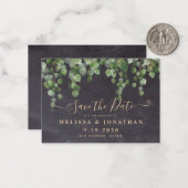 予算素朴ユーカリ結婚式の日付を保存しない ノートカード (正面/裏面インサイチュ)