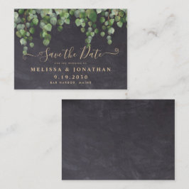 予算素朴ユーカリ結婚式の日付を保存しない ノートカード