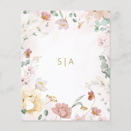 予算素朴ワイルドフラワーウェディング日付の保存 (裏面)