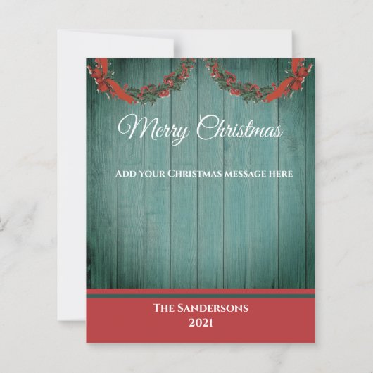 予算素朴ヴィンテージホリデー写真クリスマスカード (裏面)