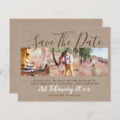 予算素朴写真コラージュ日付の保存 (正面/裏面)