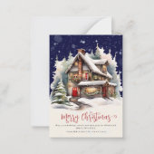 予算素朴冬写真メリークリスマス ノートカード (正面)