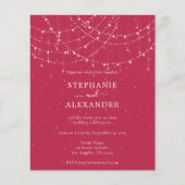 予算素朴文字列ライトマゼンタウェディング招待 (正面)