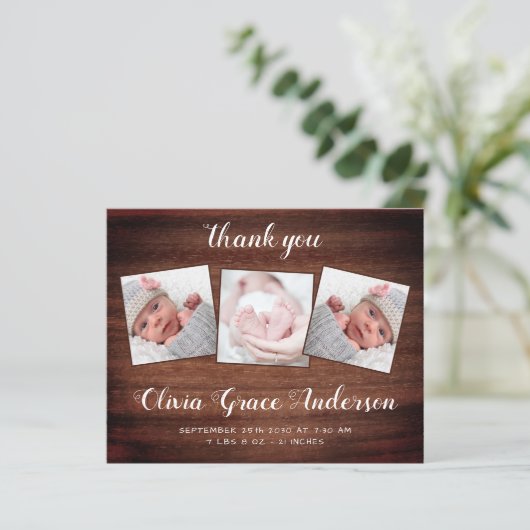 予算素朴新生児3 Photo Thank You誕生 (スタンド正面)