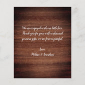 予算素朴新生児4写真サンキューカード (裏面)