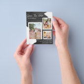 予算素朴日付の保存婚約木材の薄い チラシ (手)