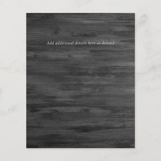 予算素朴日付の保存婚約木材の薄い チラシ (裏面)