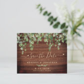 予算素朴木材の国の結婚式の日付を保存 (スタンド正面)