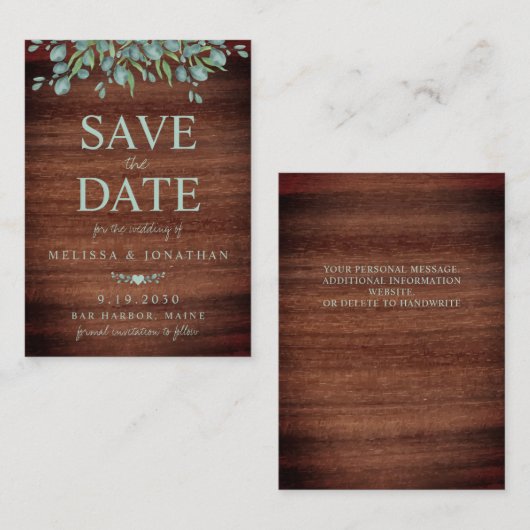 予算素朴木材の緑の日を保存 ノートカード (正面/裏面)