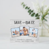 予算素朴木材3写真結婚式の日付を保存 (スタンド正面)