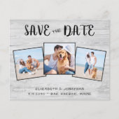 予算素朴木材3写真結婚式の日付を保存 (正面)