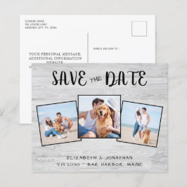 予算素朴木材3写真結婚式の日付を保存