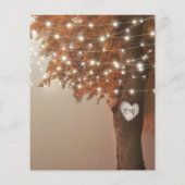 予算素朴秋ハートツリー結婚式招待状 (裏面)