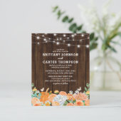 予算素朴秋フローラ結婚式招待状 (スタンド正面)