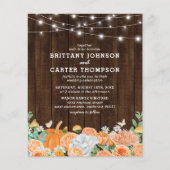 予算素朴秋フローラ結婚式招待状 (正面)