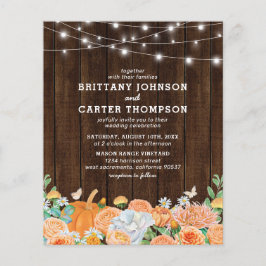 予算素朴秋フローラ結婚式招待状