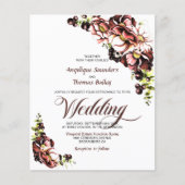 予算素朴秋フローラ結婚式招待状 (正面)