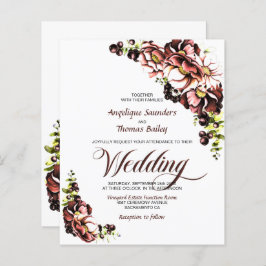 予算素朴秋フローラ結婚式招待状