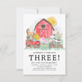 予算素朴納屋周囲の庭動物キッズファーム誕生日 ノートカード (正面)